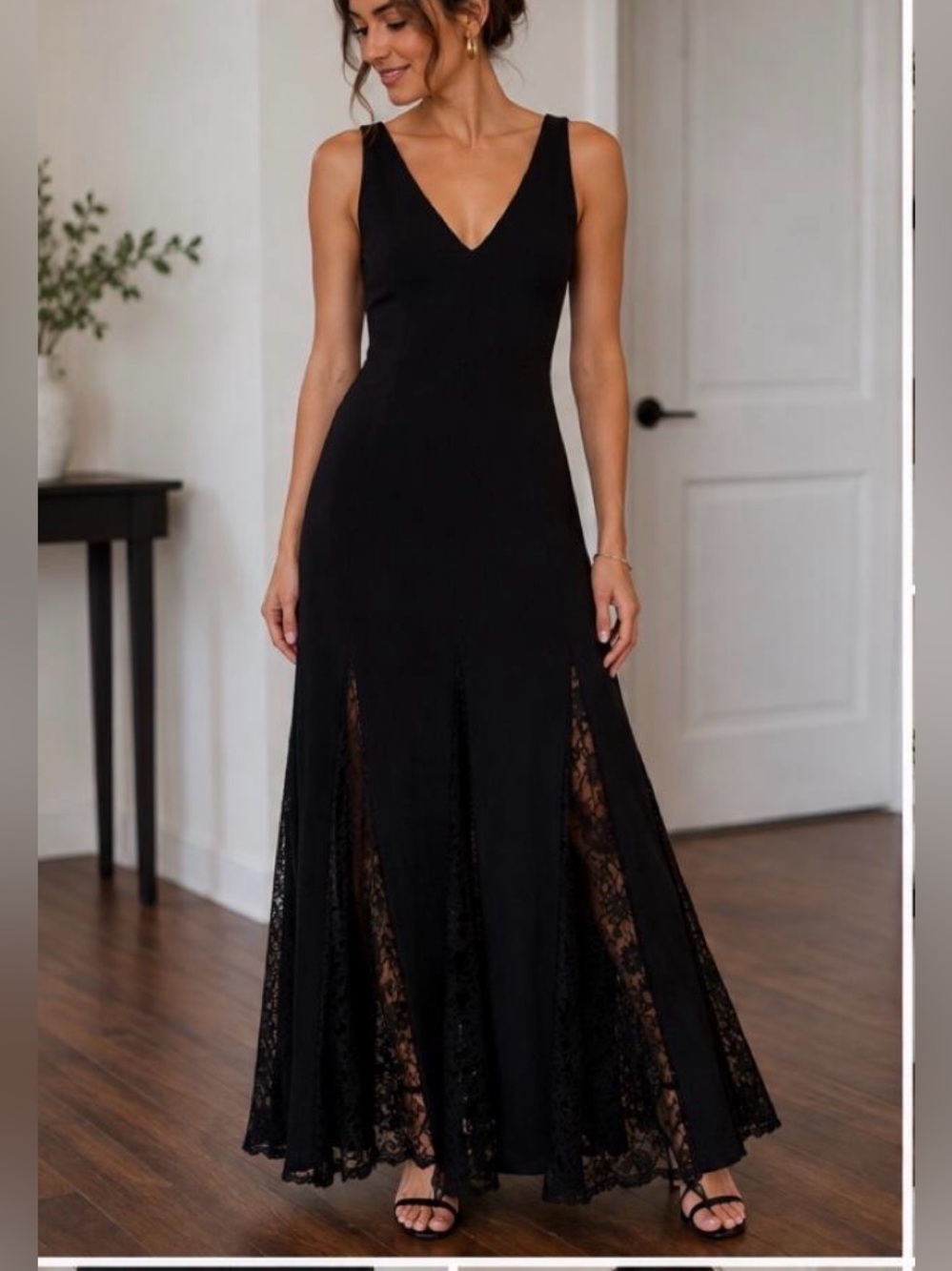 A.L.C.
Sophie II Pants Classic Black V-Neck Midi Dress